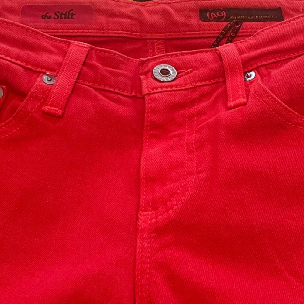 AG Adriano Goldschmied Red Denim Jeans Size 28